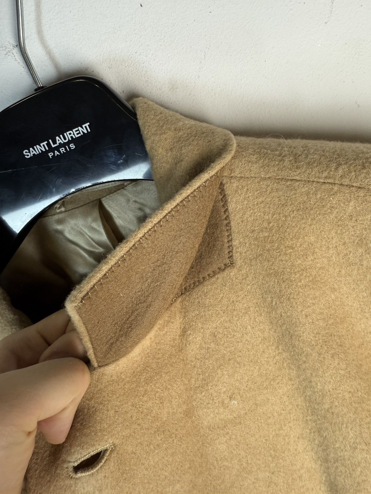 Yves Saint Laurent Camel Wool YSL Coat Soft Heavy Soft Long Beige Size US L / EU 52-54 / 3 - 11 Thumbnail