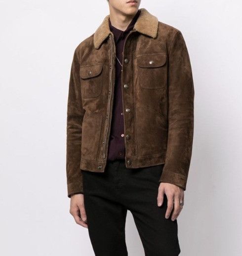 Tom Ford o1sm1stk0124 Cashmere Suede Sharing Trucker Jacket in Brown Size US L / EU 52-54 / 3 - 3 Thumbnail