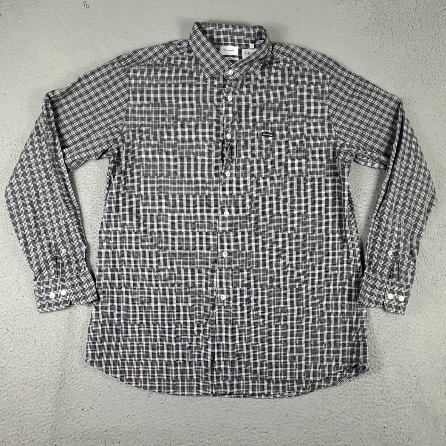 Faconnable Façonnable Button-Up Shirt Mens XL Gray Plaid Long Sleeve Casual Size US XL / EU 56 / 4 - 2 Thumbnail