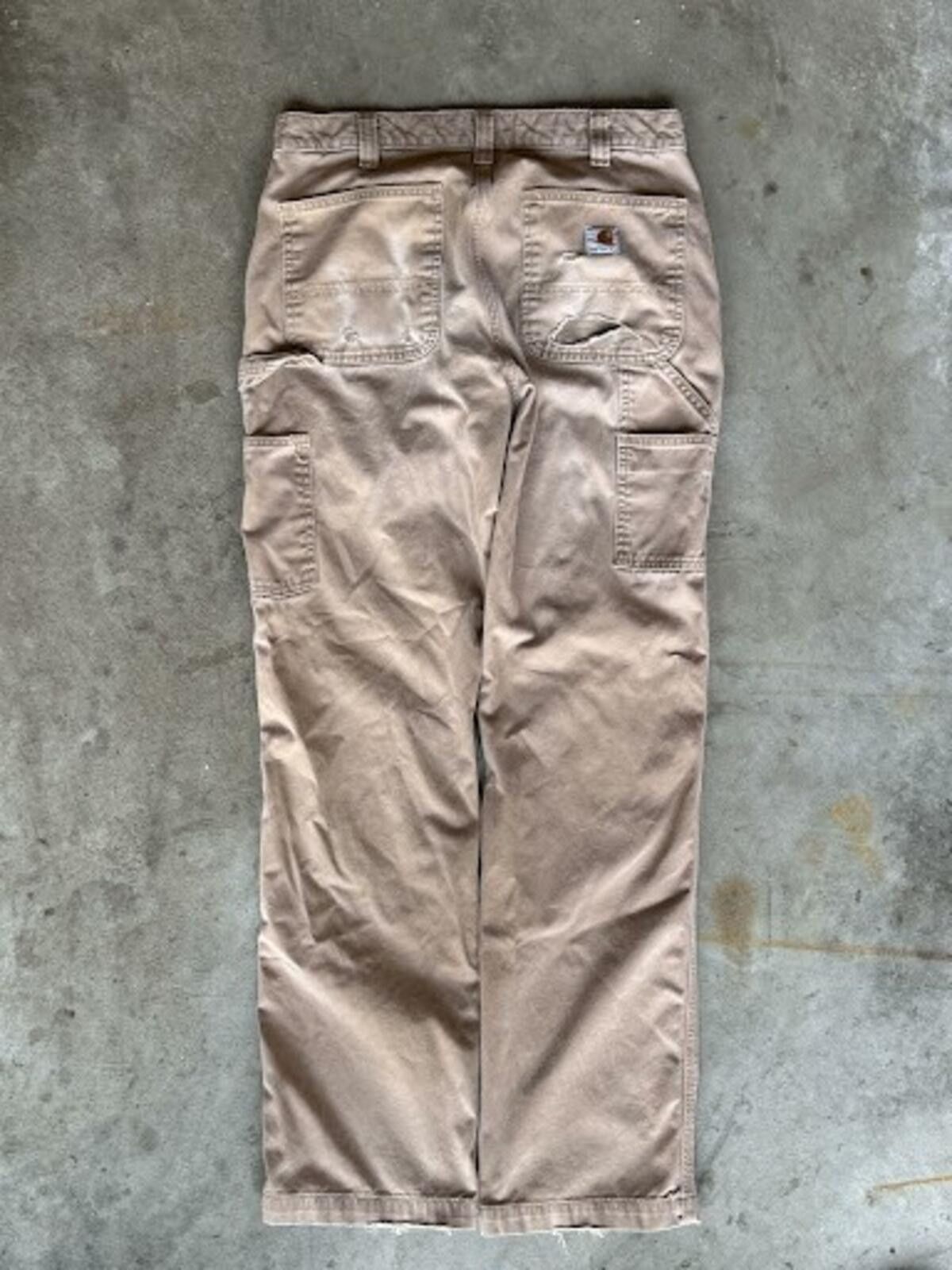 Carhartt Carhartt Carpenter Pants Tan Distressed Paint Workwear Size US 34 / EU 50 - 2 Thumbnail