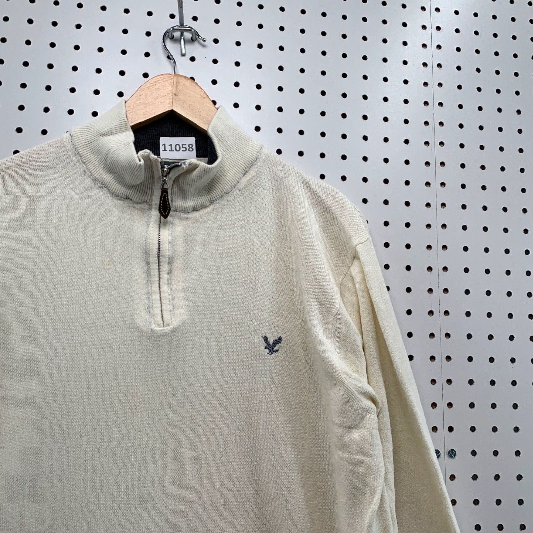 Lyle & Scott VINTAGE Lyle & Scott Sweater Shirt Men 1/4 Zip Mock Neck Ivory Medium Pullover Knit Cotton Casual Mens Size US M / EU 48-50 / 2 - 6 Thumbnail