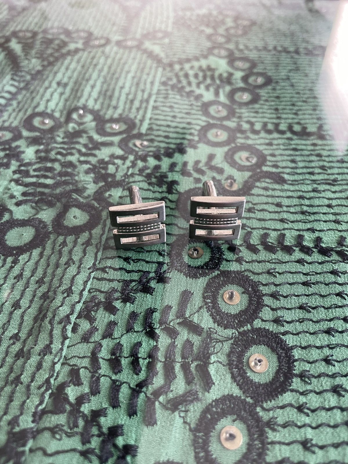 Vintage Silver tone Cuff links Size ONE SIZE - 1 Thumbnail
