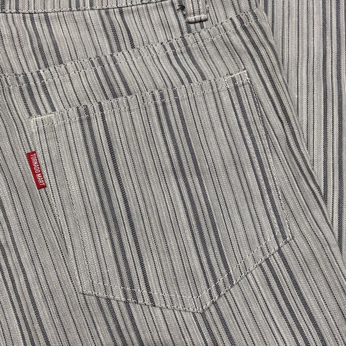 Tornado Mart Tornado Mart Grey Stripe Flared Pants Size US 29 - 8 Thumbnail