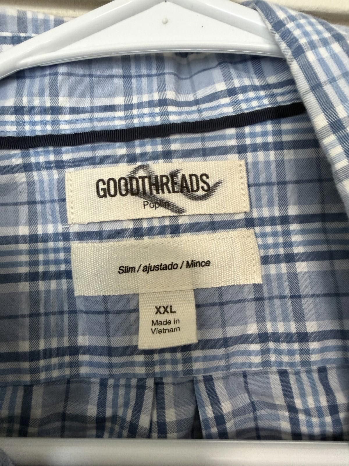 Other Goodthreads Blue Plaid Slim Button Down Shirt Mens 2XL Size US XXL / EU 58 / 5 - 2 Thumbnail