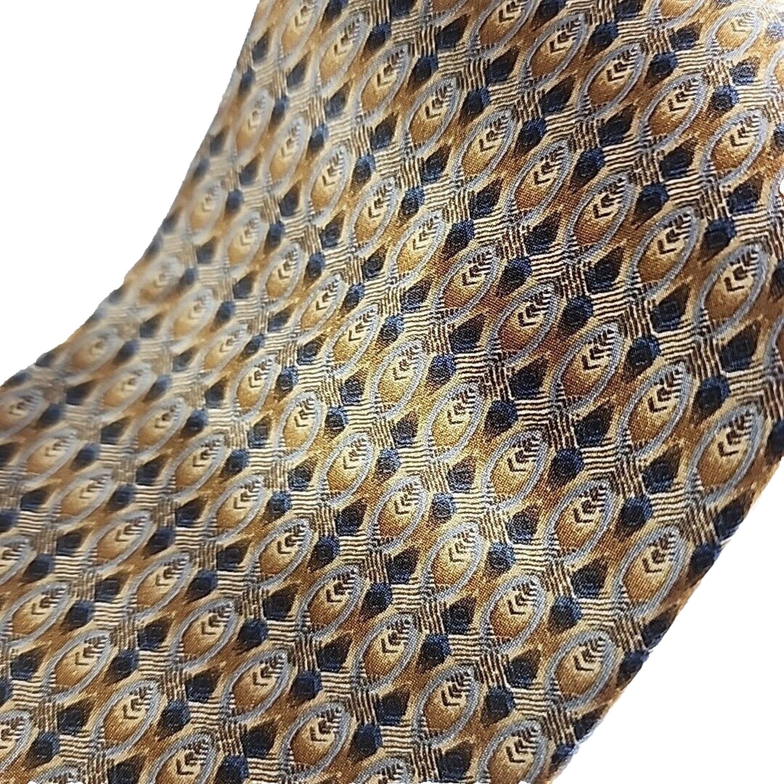 Vintage Cape Cod Gold Pattern Silk Necktie - USA - Like New Size ONE SIZE - 3 Thumbnail