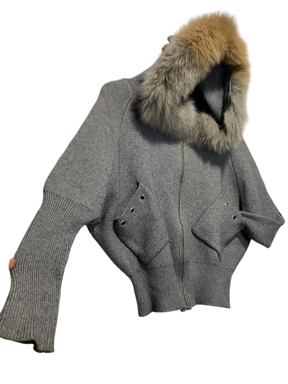 Japanese Brand 2000s Japan Knitted bat wing Fur Hoodie Size US L / EU 52-54 / 3 - 2 Thumbnail