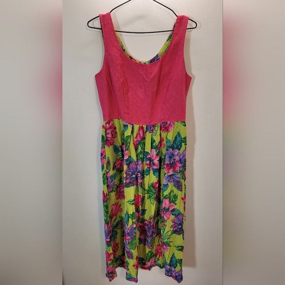 Vintage Suttles & Seawind Vintage Floral Linen Pink Maxi Dress - S Size S / US 4 / IT 40 - 7 Thumbnail
