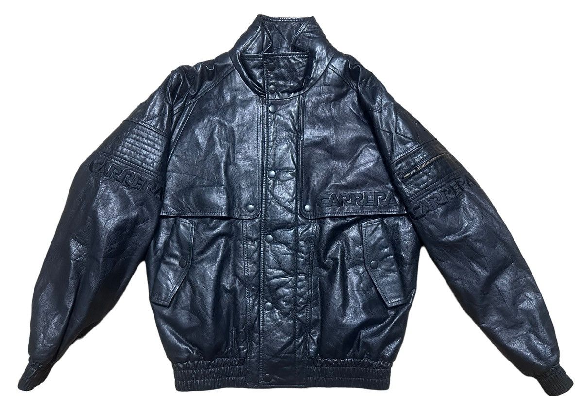 Kadoya RARE ‼️ Vintage Carrera Racing Leather Bomber Jacket Size US M / EU 48-50 / 2 - 2 Thumbnail