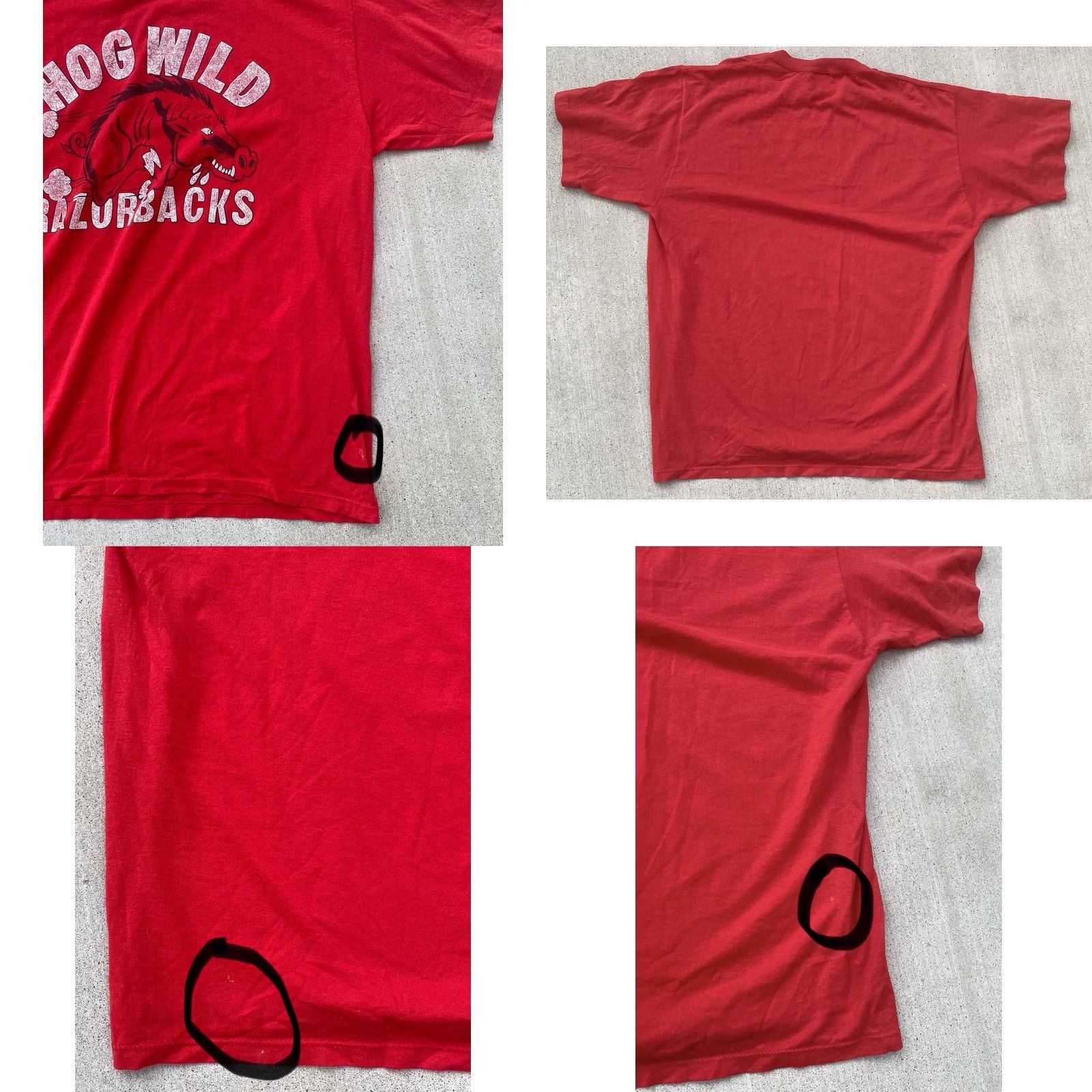 Jerzees VINTAGE Hog Wild Razorbacks Graphic Tee T-Shirt Single Stitch Sleeves Sz XL Red Size US XL / EU 56 / 4 - 10 Thumbnail