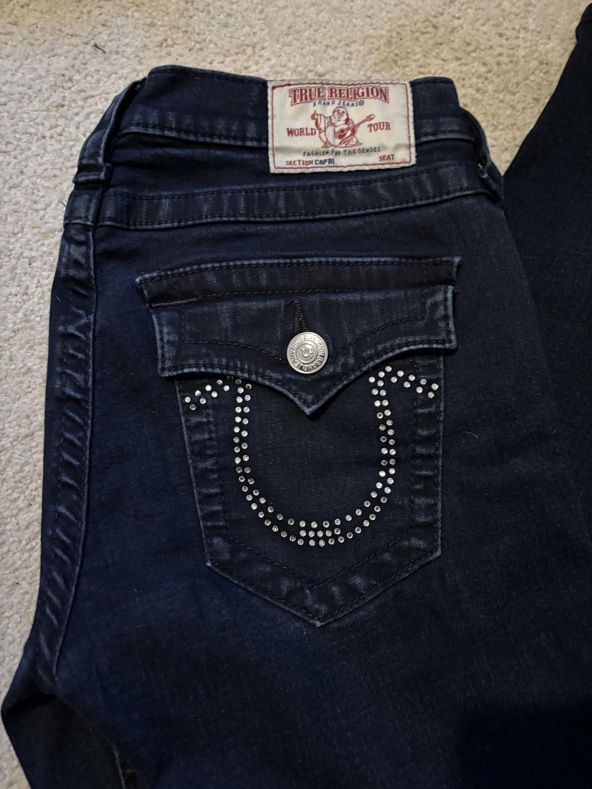 True Religion Vintage/Y2K True Religion Women's Jeans with Rhinestones Size 31" - 2 Thumbnail