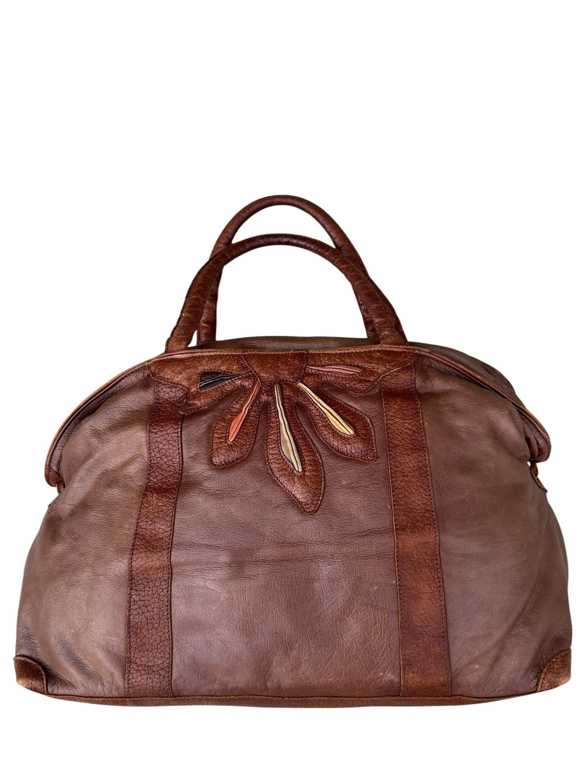 Leather Ibiza Japan Patina Brown Leather Weekend Bag Size ONE SIZE - 8 Thumbnail