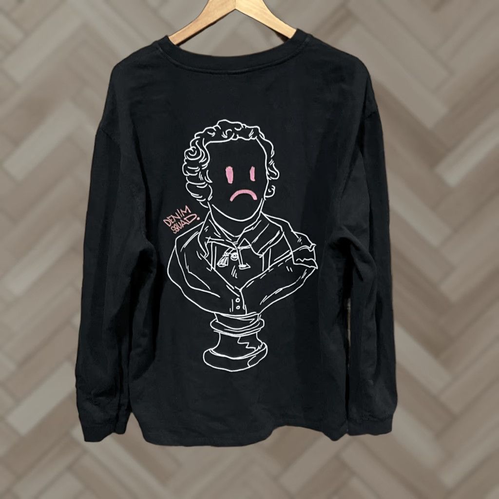 Zara Zara Mens L Crewneck Sweatshirt Denim Squad Graphic Black Shirt Pullover Black Mens L Denim Squad Graphic Crew Neck Sweatshirt Size US L / EU 52-54 / 3 - 1 Thumbnail