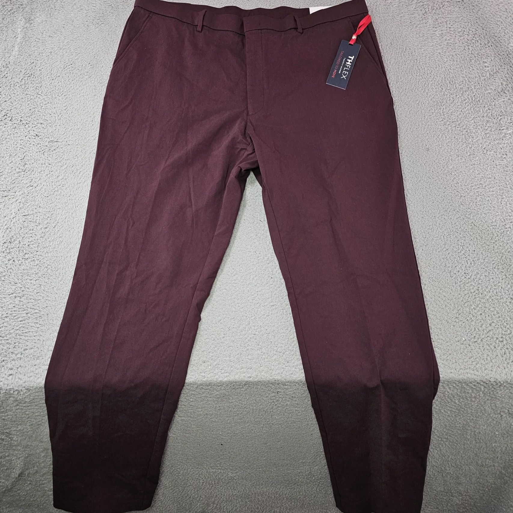 Tommy Hilfiger Tommy Hilfiger Pants Mens 40x34 Burgundy THFlex Tate Stretch Dress TTEAPH1A0151 Size US 40 / EU 56 - 2 Thumbnail