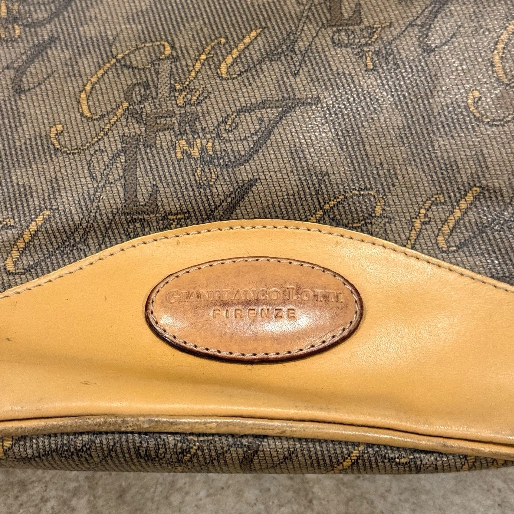 Vintage VINTAGE GIANFRANCO LOTTI Monogram Leather Shoulder Bag Backpack Women Beige Exterior Leather Monogram Vintage Shoulder Bag Womens Size ONE SIZE - 3 Thumbnail