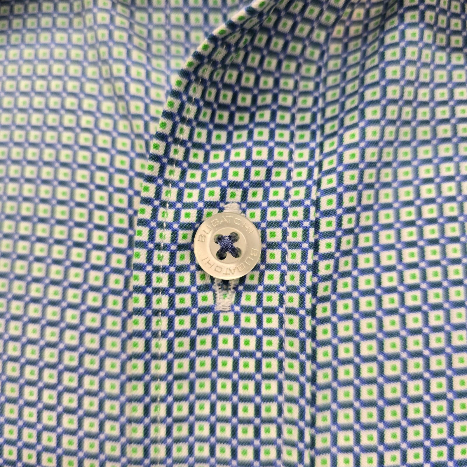 BUGATCHI BUGATCHI Comfort Stretch Shirt 2X Geo Print Floral Flip Cuff Size US XXL / EU 58 / 5 - 3 Thumbnail