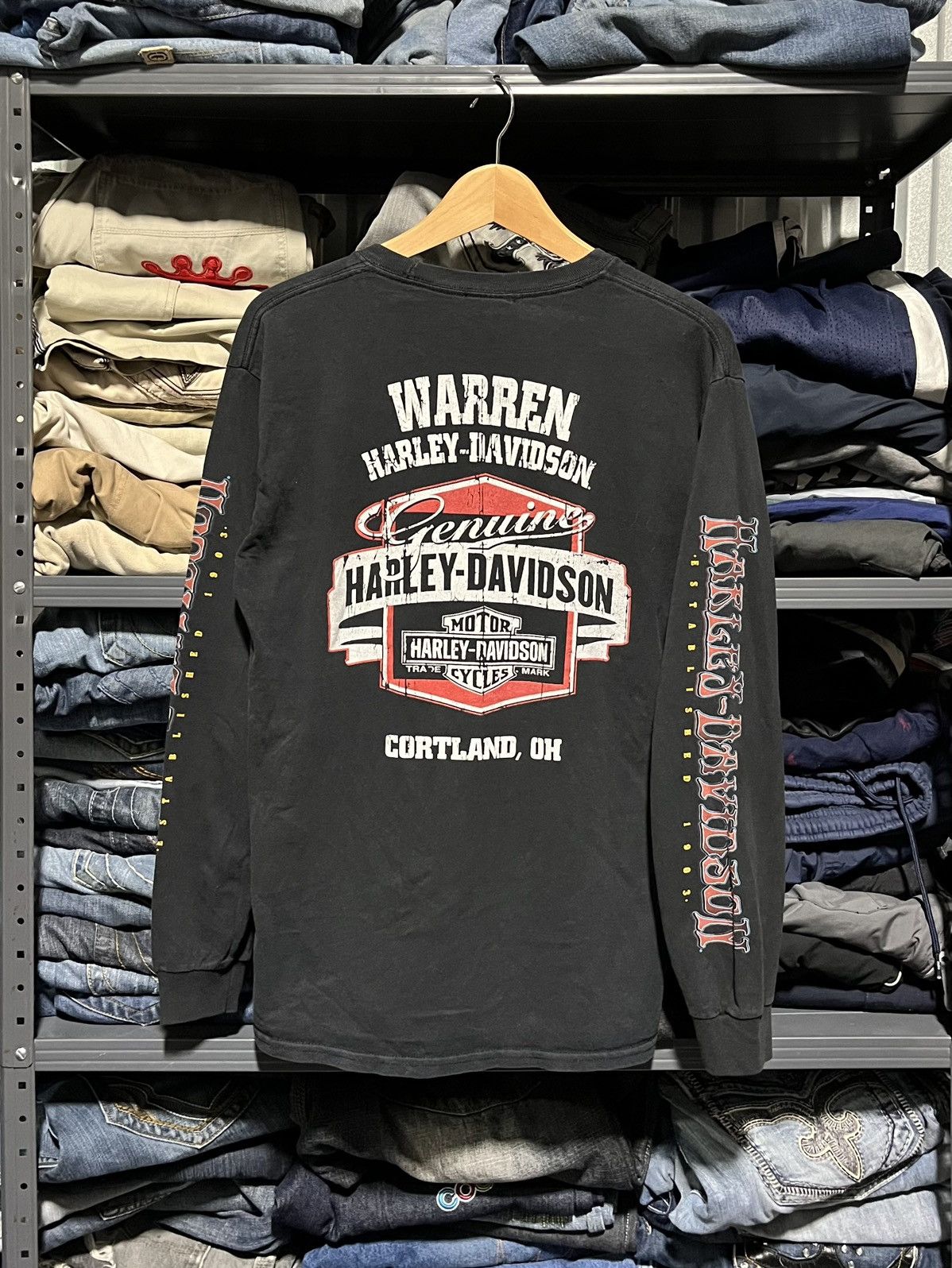 Harley Davidson × Vintage Crazy Vintage Y2K Harley Davidson Skull Biker Longsleeve Size US M / EU 48-50 / 2 - 2 Thumbnail
