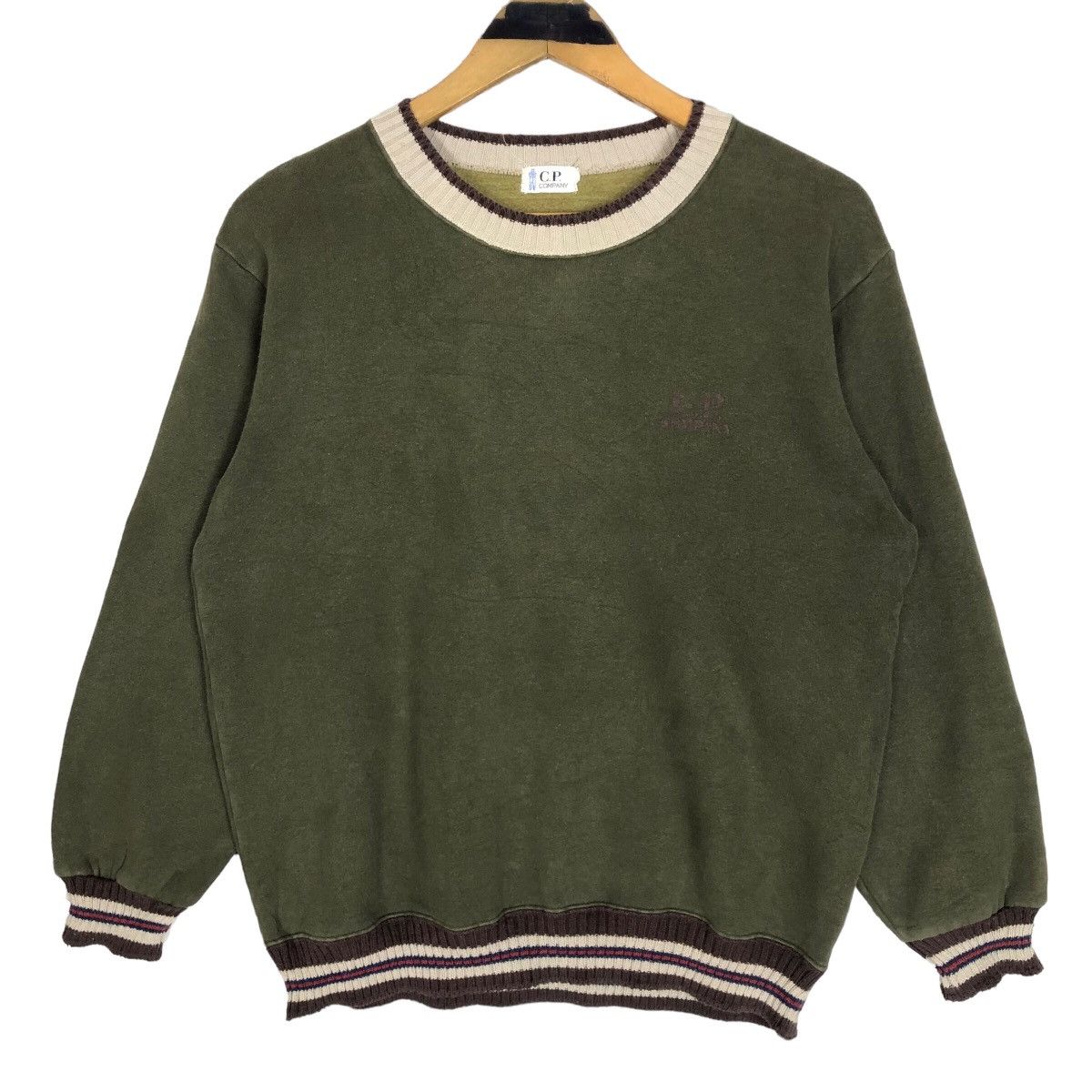 C.P. Company Vintage 90s C.P. Company Crewneck Ringer Sweatshirt Big Logo Size M / US 6-8 / IT 42-44 - 2 Thumbnail