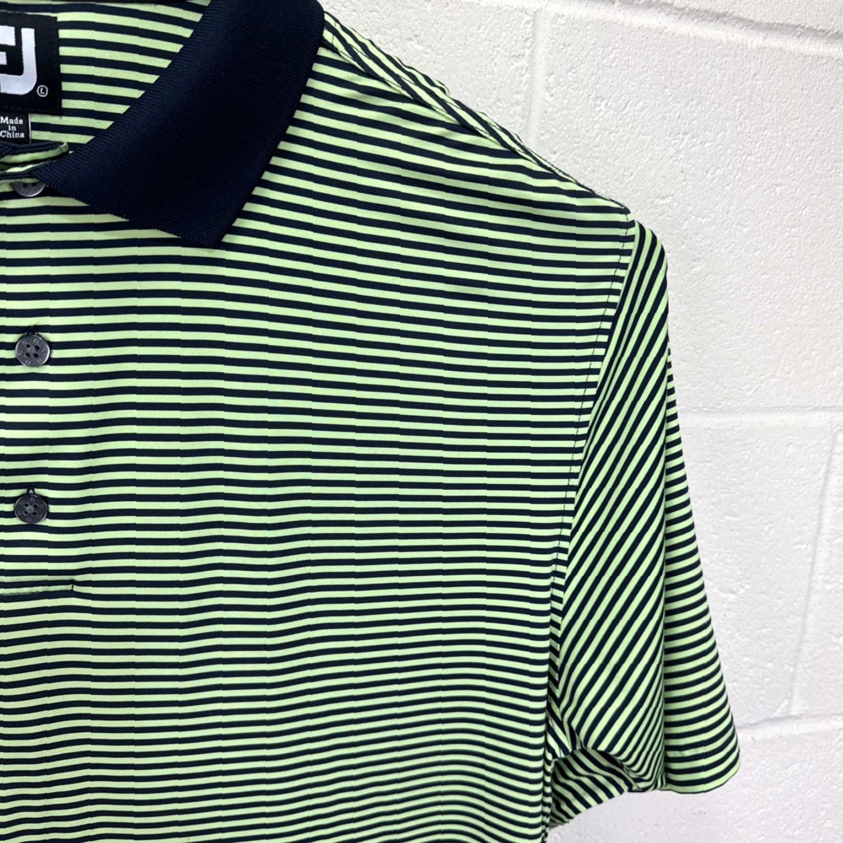 Footjoy FootJoy Polo Shirt Striped Short Sleeve Golf/Green Size L Men’s Size US L / EU 52-54 / 3 - 5 Thumbnail