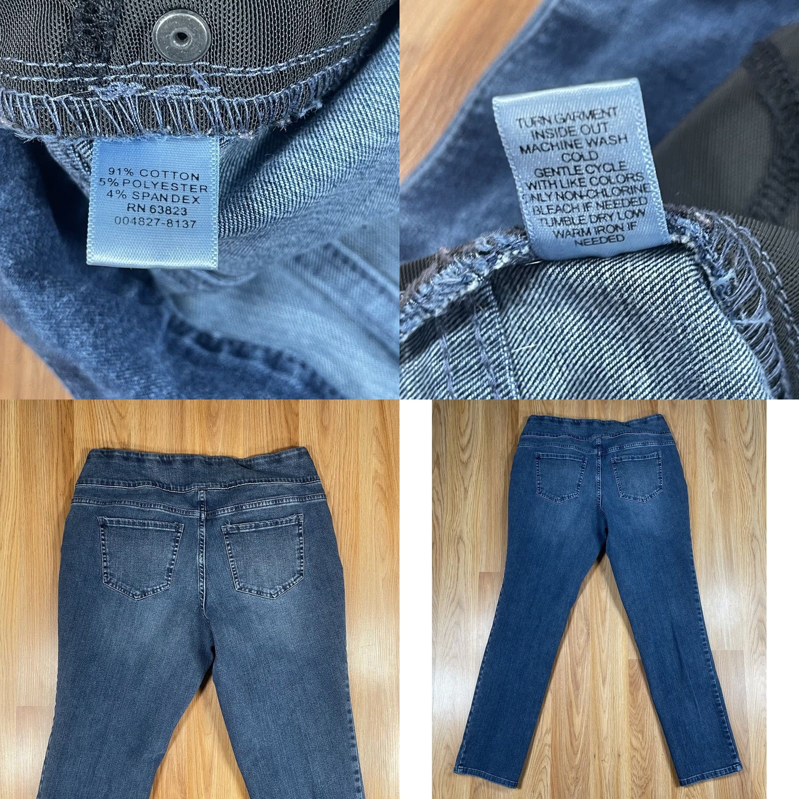 Denime Premium Denim Jeans Womens 10 Straight Leg Mid Rise Stretch Blue Denim Pants Size 32" / US 10 / IT 46 - 9 Thumbnail