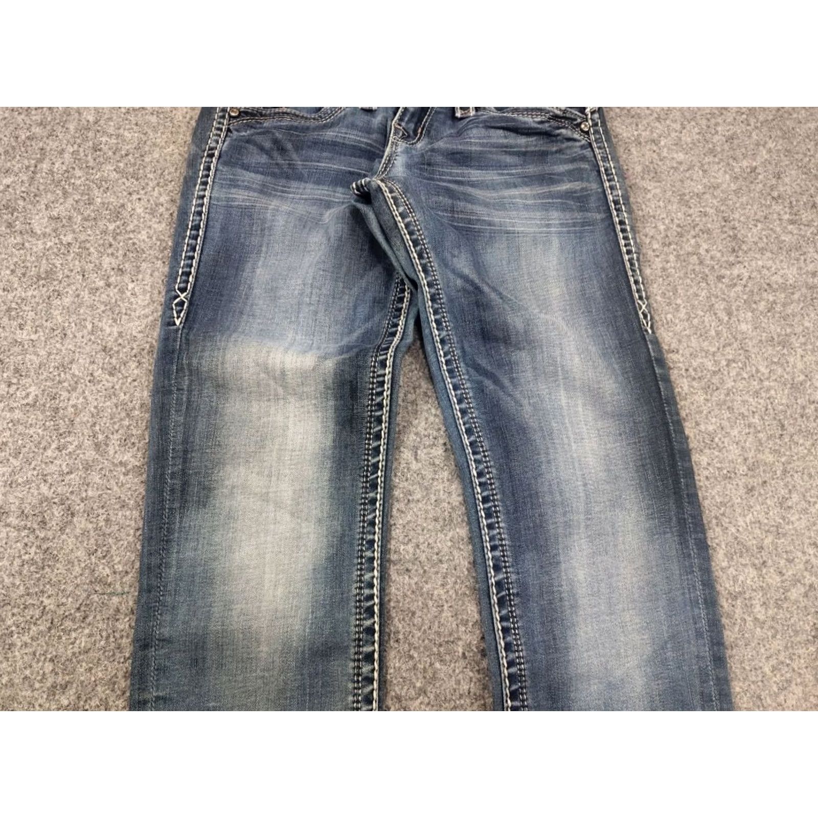 Vintage VINTAGE Rock Revival Adele Embroidered logo Y2K Style Blue Denim Jeans Size 27" / US 4 / IT 40 - 4 Thumbnail