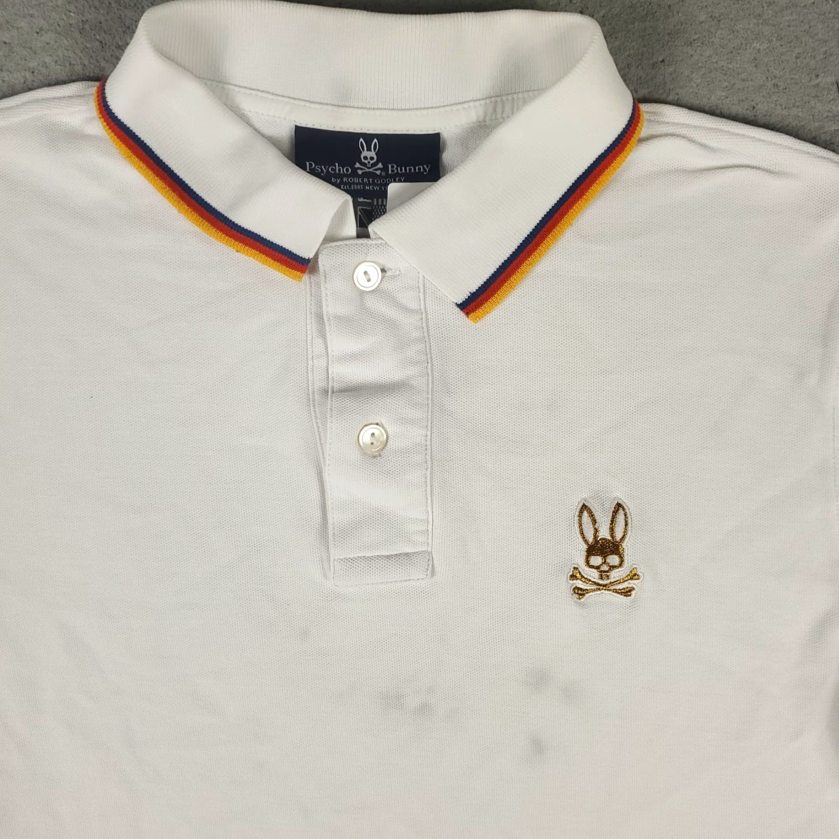 Psycho Bunny VINTAGE Psycho Bunny Polo Shirt Mens Size 4 White Skull Crossbones Short Sleeve Polo Mens 4 White Psycho Bunny Shirt Men Size US S / EU 44-46 / 1 - 2 Thumbnail