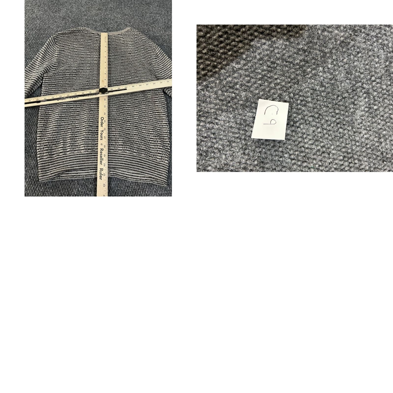 Loft LOFT Cardigan Womens Medium Gray White Striped Button Front Geometric Knit Crew Neck Rib Knit Casual Sleeve Regular Fall Winter Spring Size M / US 6-8 / IT 42-44 - 8 Thumbnail