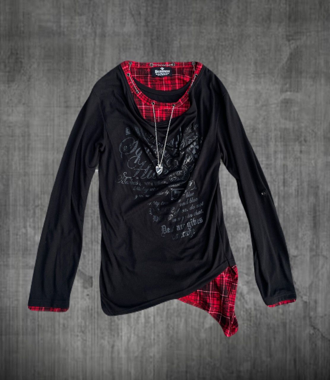 2000s Japanese archive Vkei Docking Layered Long Sleeve Tee