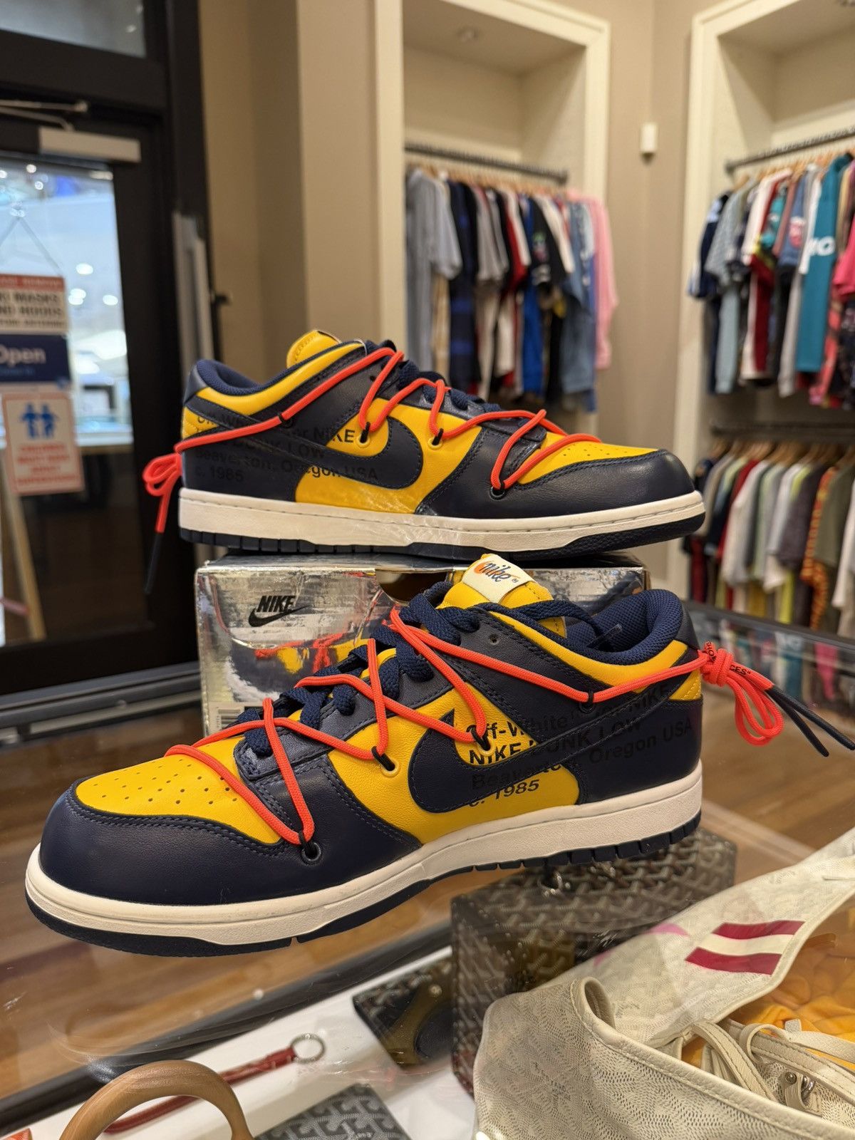 Nike × Off-White Off White x Nike Dunk Low “Off White Michigan’ Size US 10.5 / EU 43-44 - 3 Thumbnail