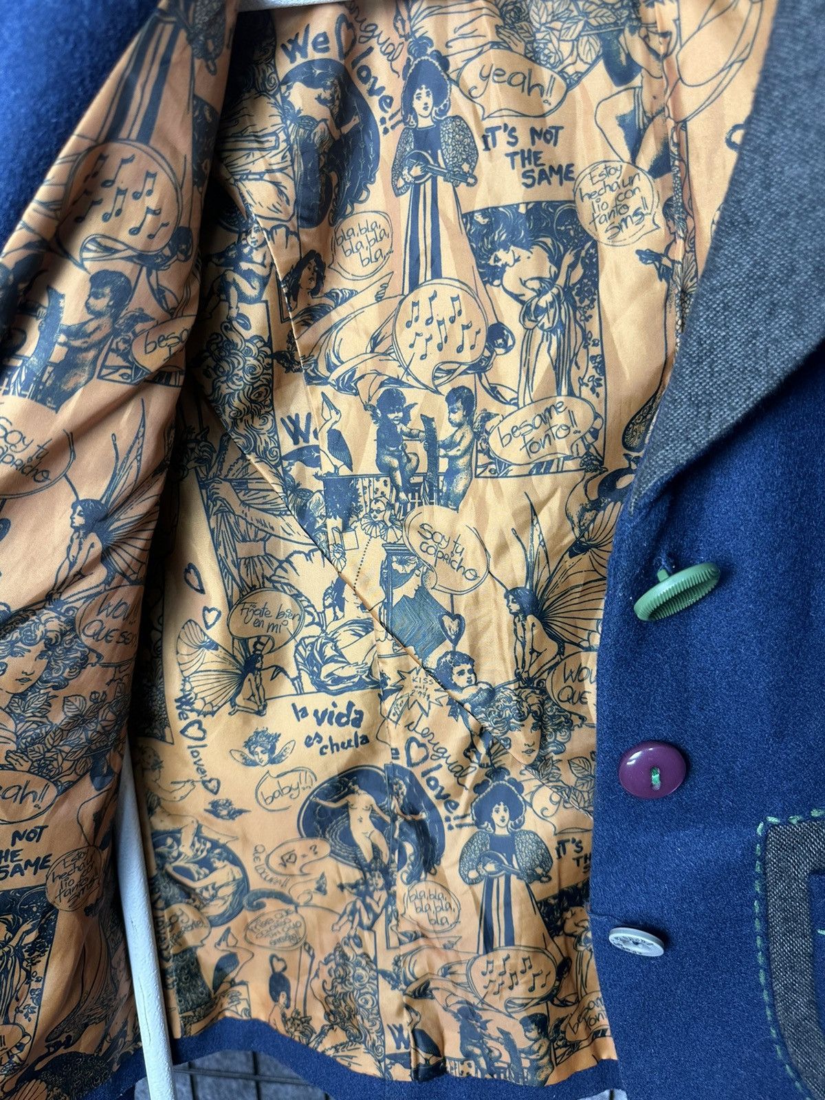 Desigual Desigual Y2K Embroidered Back Art Elbow Patch Blazer Size 40 Size S / US 4 / IT 40 - 10 Thumbnail