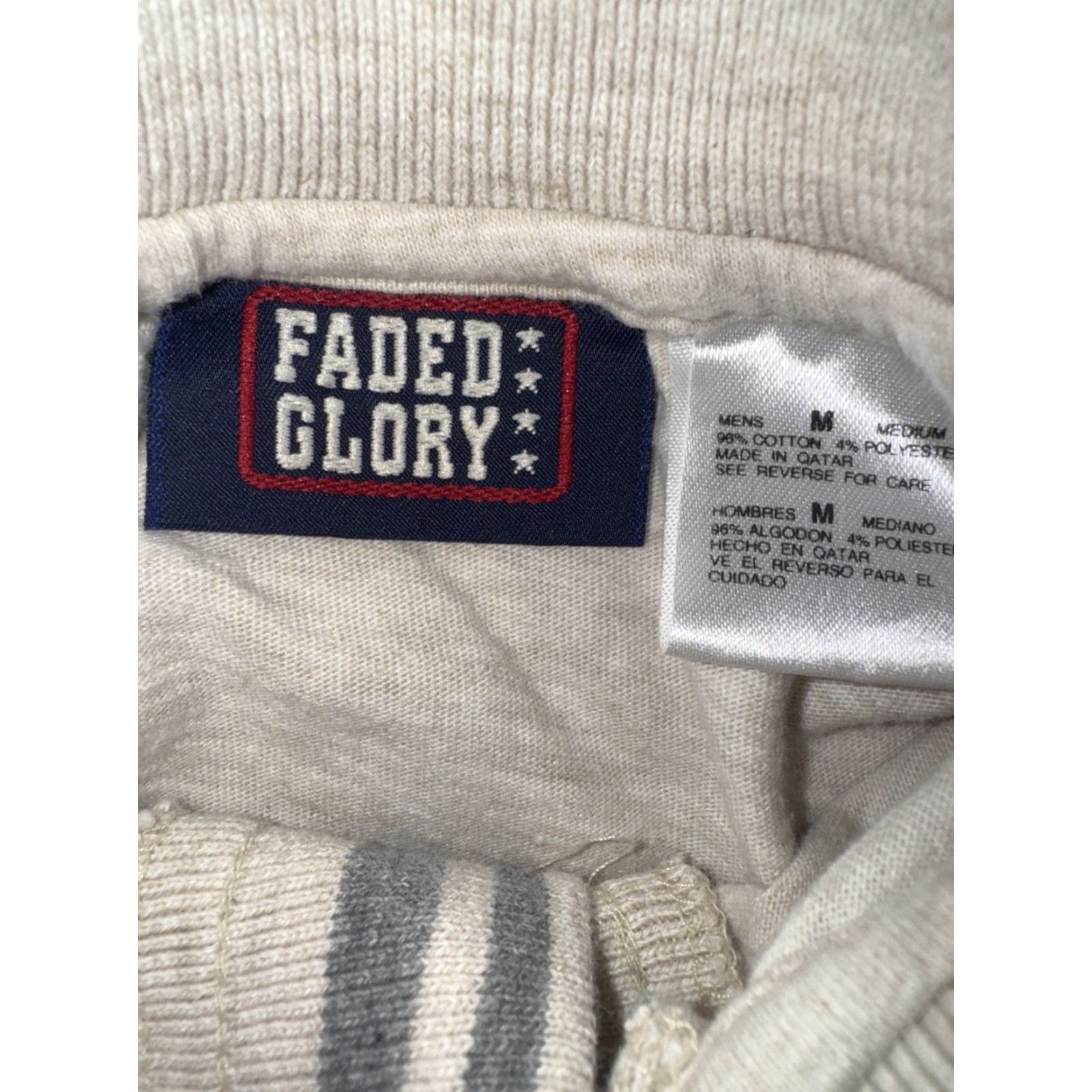 Faded Glory VINTAGE Faded Glory Rugby Polo Shirt Cream Men’s Medium Long Sleeve Preppy Size US M / EU 48-50 / 2 - 5 Thumbnail