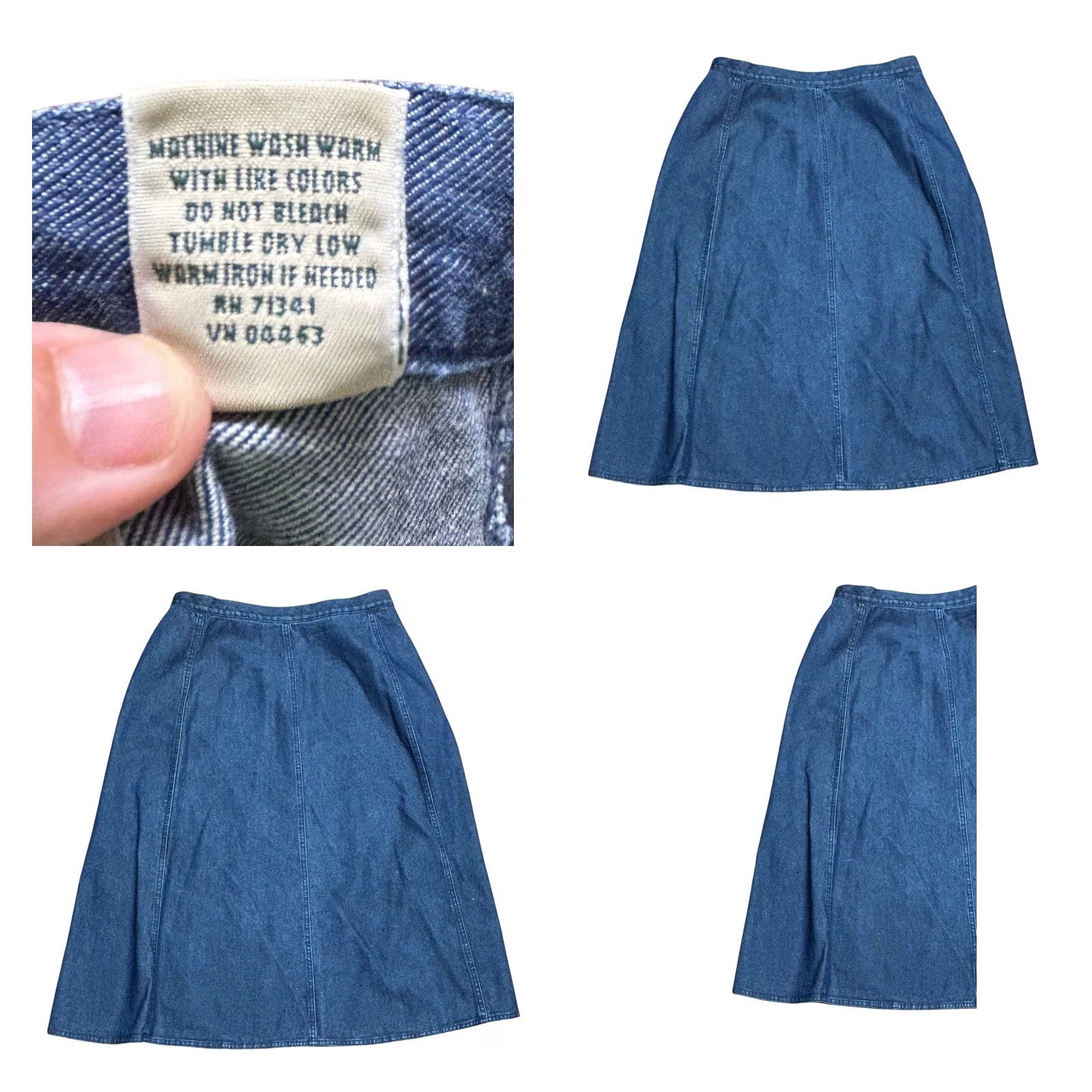 Vintage VINTAGE L.L. Bean Skirt Denim Jean Pleated Long Women 16P Blue Modest 90s Preppy Size 38" / US 16 / IT 52 - 8 Thumbnail