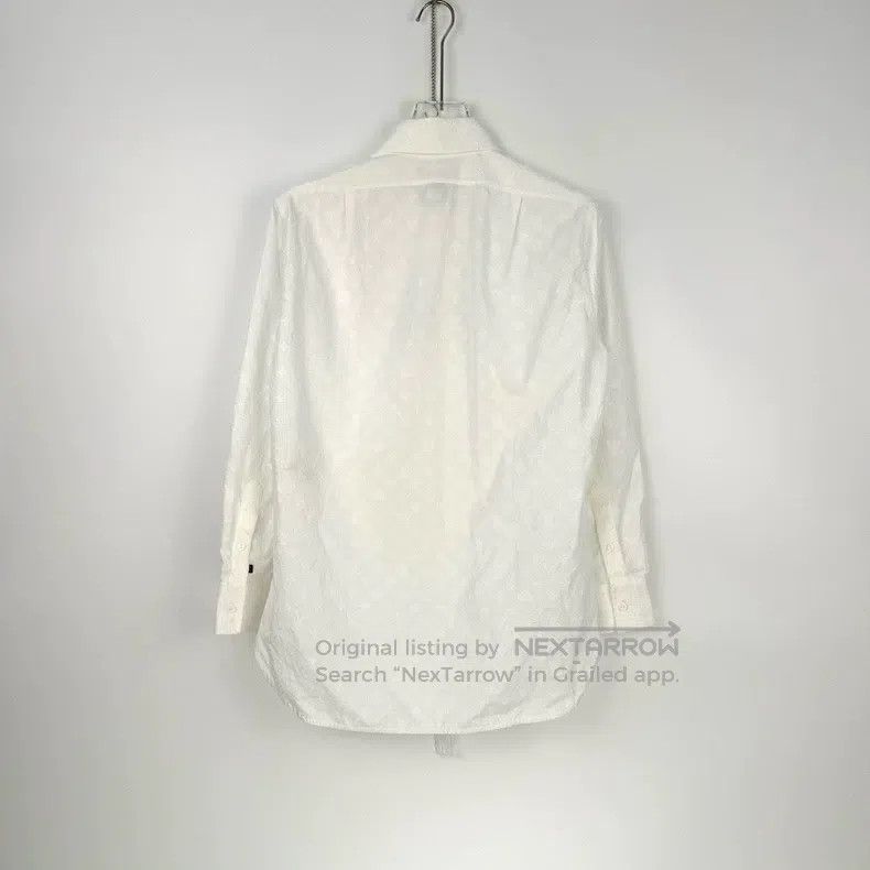 Louis Vuitton Louis Vuitton White dark stripe shirt with full logo shirt Size XXS / US 00 / IT 34 - 4 Thumbnail