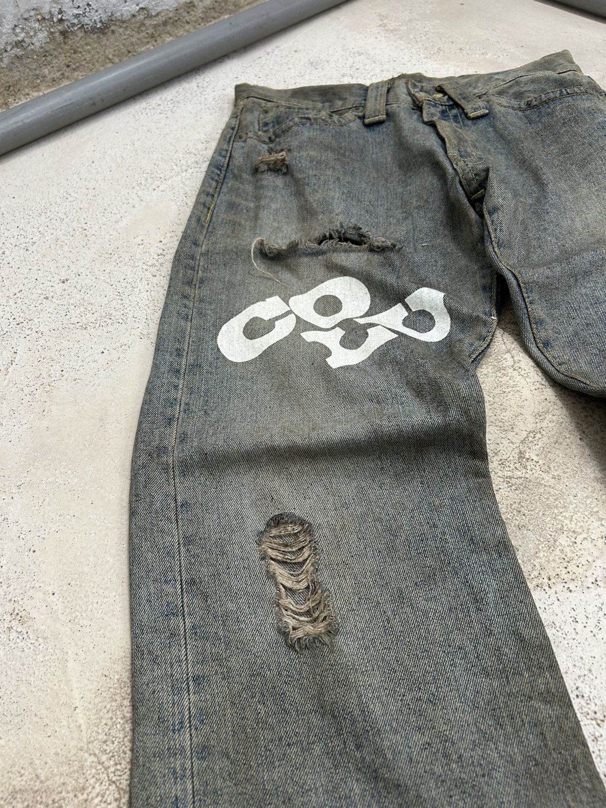 GOSTAR DE FUGA Co and Lu Japan Unisex Dirty Mud Washed Distressed Worn Size US 28 / EU 44 - 7 Thumbnail