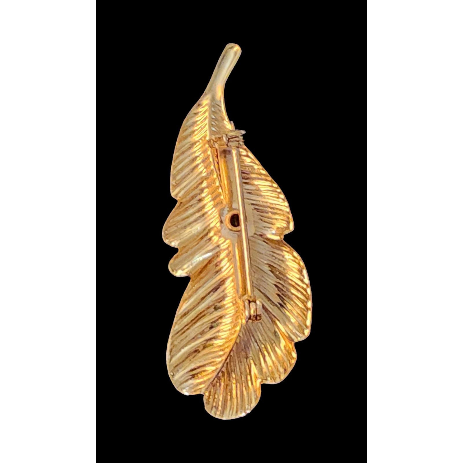 Other Vintage fantasy gold-tone leaf jade stone brooch Size ONE SIZE - 4 Thumbnail