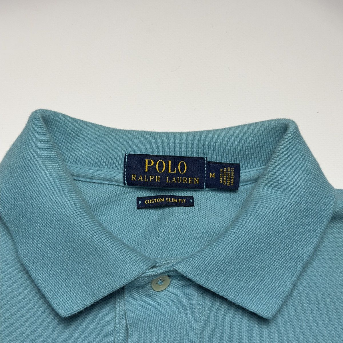 Polo Ralph Lauren Polo Ralph Lauren Custom Slim Fit Pique Polo Turquoise M Size US M / EU 48-50 / 2 - 5 Thumbnail