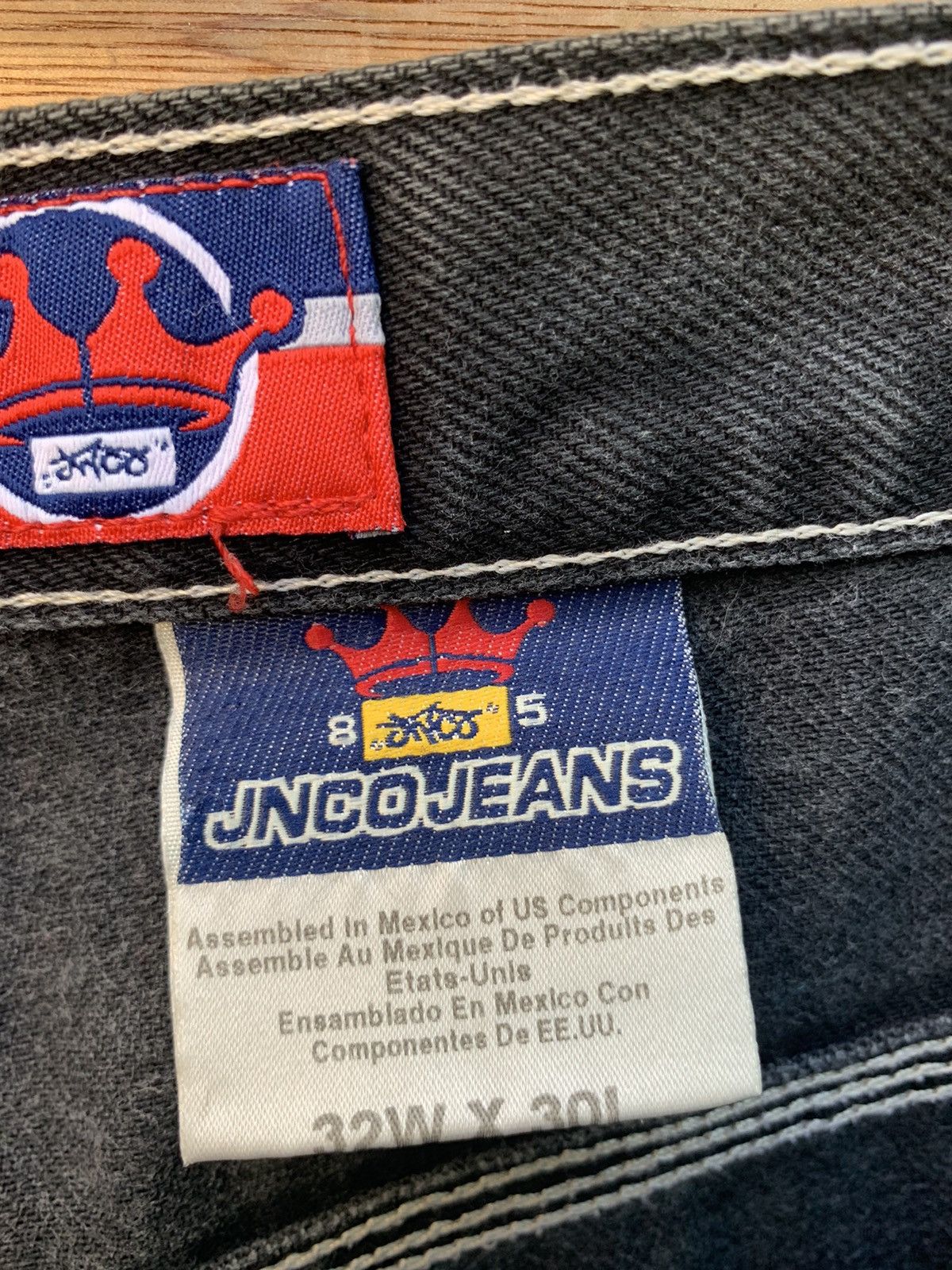 JNCO Rare!! JNCO JEANS Baggy Carpenter Crown Embroidered Denim Size US 31 - 18 Thumbnail