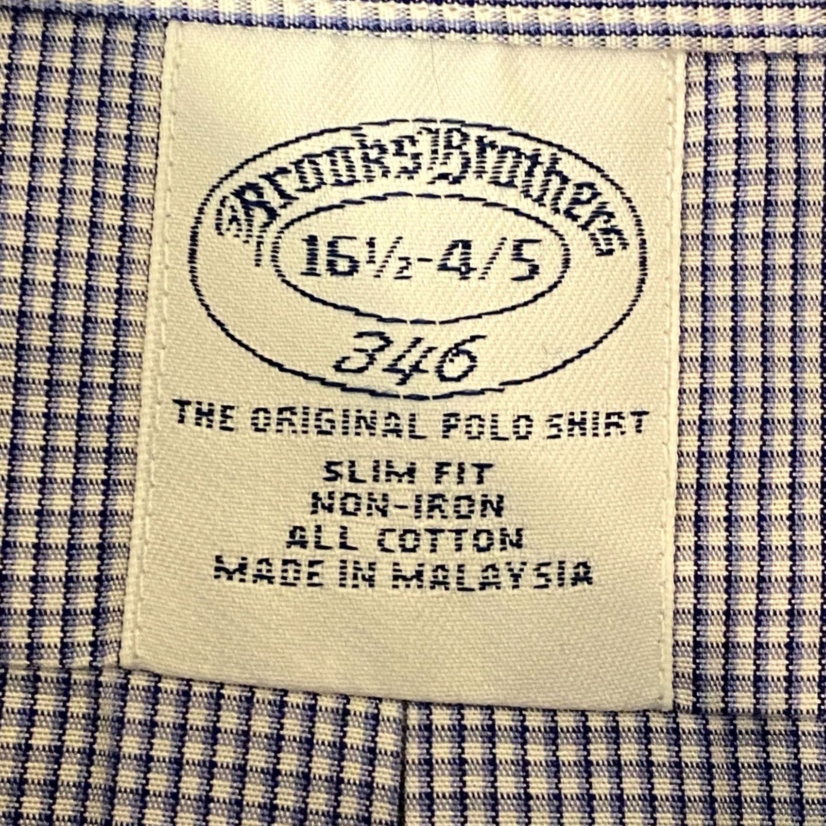 Brooks Brothers Brooks Brothers Shirt Slim 16.5 Blue Plaid Button-Down Mens Dress Shirt Size US XL / EU 56 / 4 - 3 Thumbnail