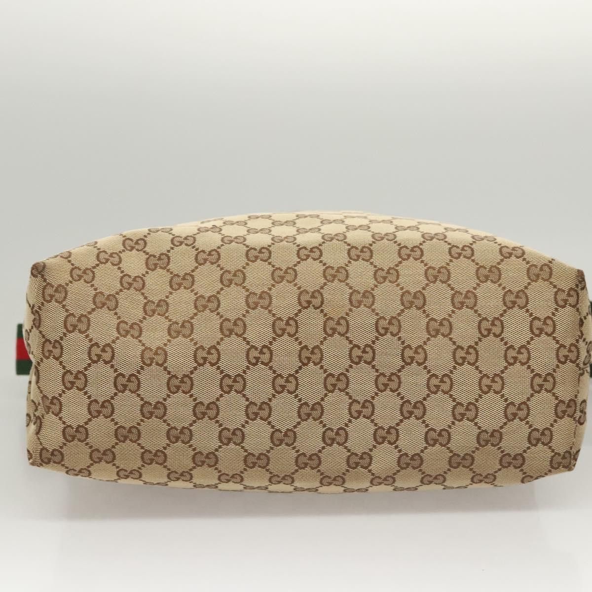 Gucci GUCCI GG Canvas Web Sherry Line Shoulder Bag Beige Green Red Size ONE SIZE - 9 Thumbnail