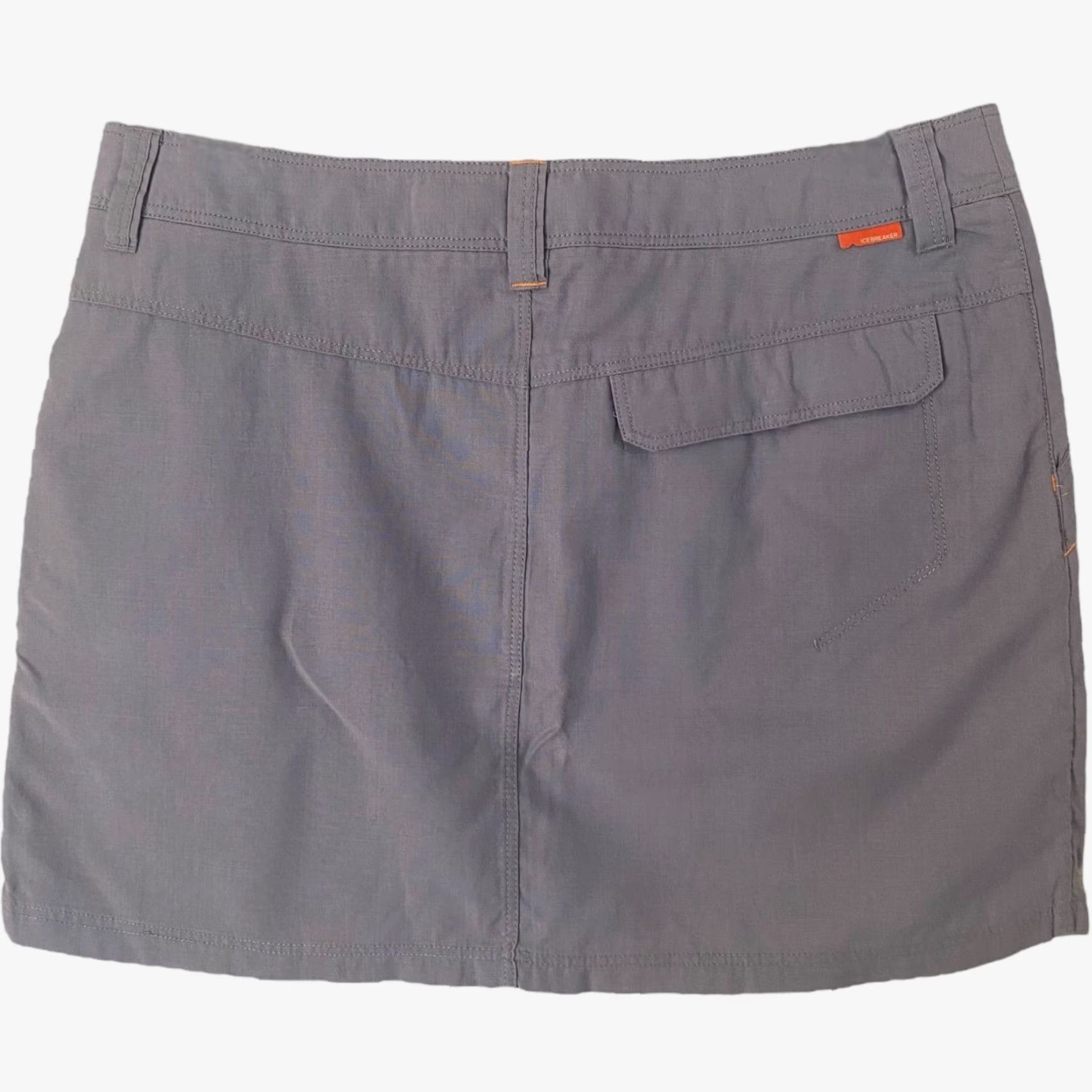 Icebreaker Icebreaker Merino Destiny Mini Skirt Gray Women's Size 29 Hiking Outdoors Skirt Mini Waist 16" Length 15" Pockets Lightweight Cotton Wool Blend Size 29" - 4 Thumbnail
