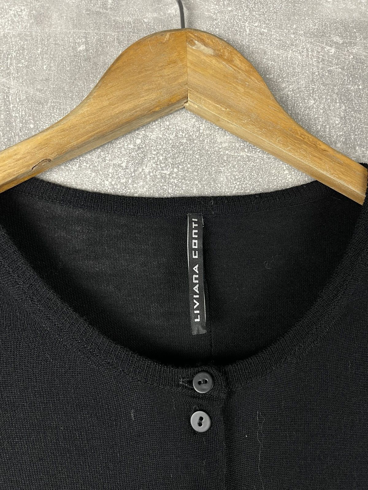 Other Liviana Conti Merino Wool Knit Dress Black Front Long Sleeve Size M / US 6-8 / IT 42-44 - 9 Thumbnail