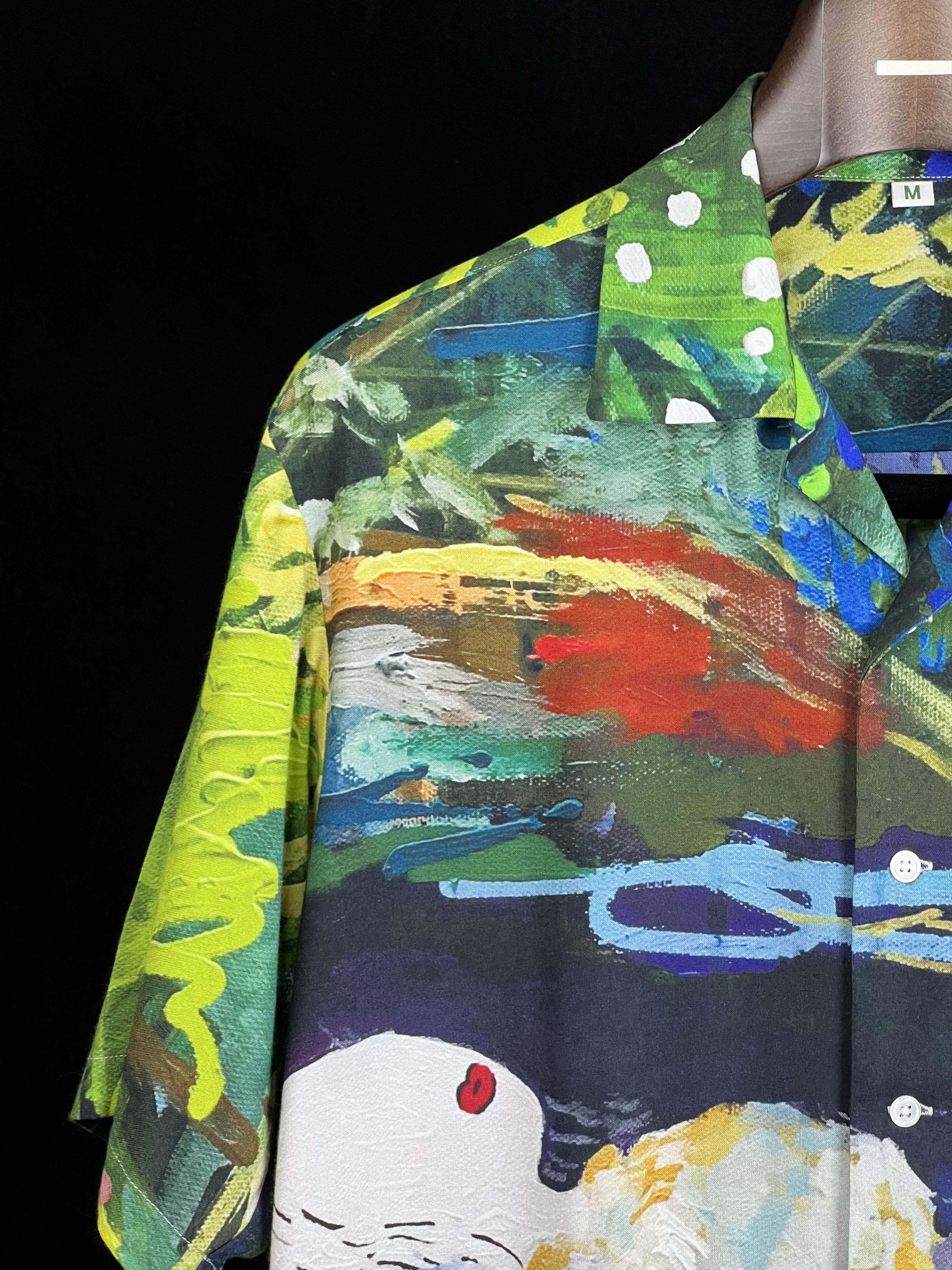 Japanese Brand UNWORN* JP Artist Painting shirt short sleeve Size US M / EU 48-50 / 2 - 3 Thumbnail