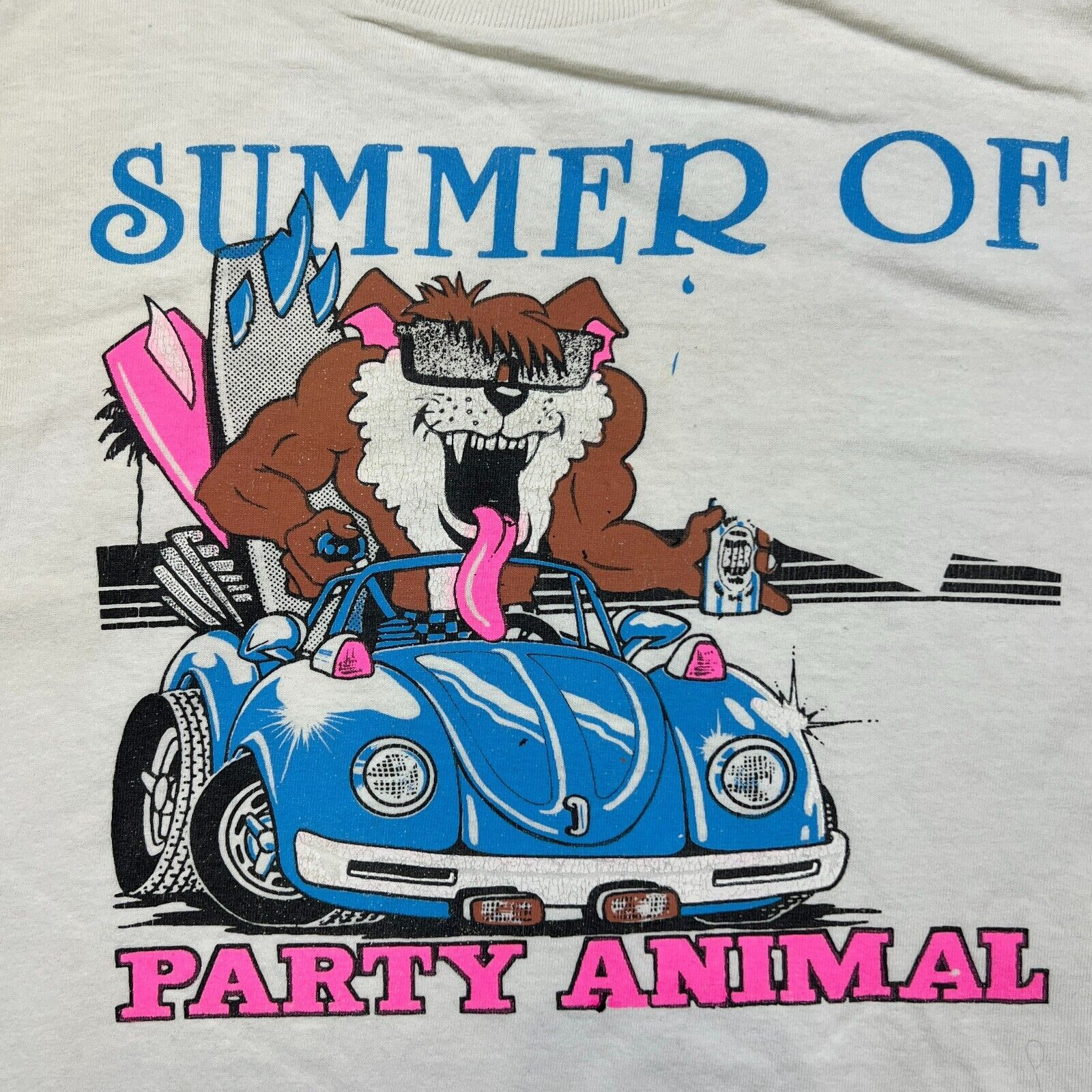 Vintage Vintage 90s Summer of Party T Shirt Animal Short Sleeve Tee Size US XL / EU 56 / 4 - 2 Thumbnail