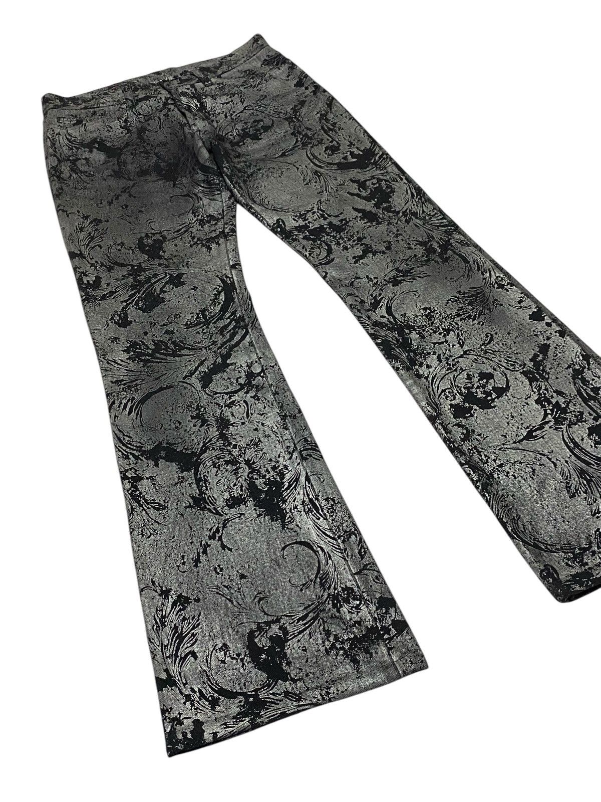 Yoshiyuki Konishi 💃Yoshiyuki Konishi Wax Floral Pattern Flared Denim Pants Size US 30 / EU 46 - 20 Thumbnail
