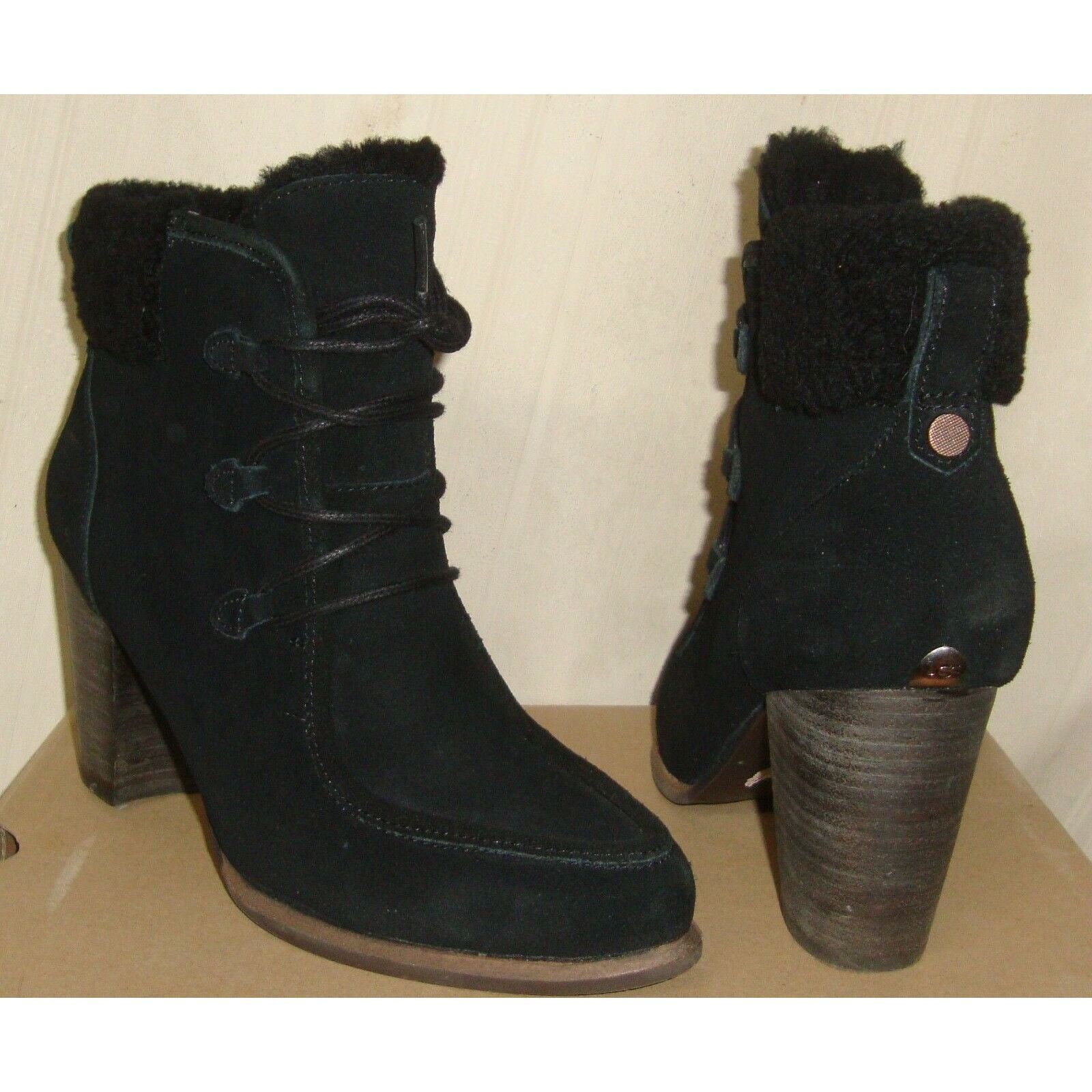 Ugg UGG Australia ANALISE Black Suede Sheepskin Ankle Boots Size Size US 9 / IT 39 - 1 Thumbnail