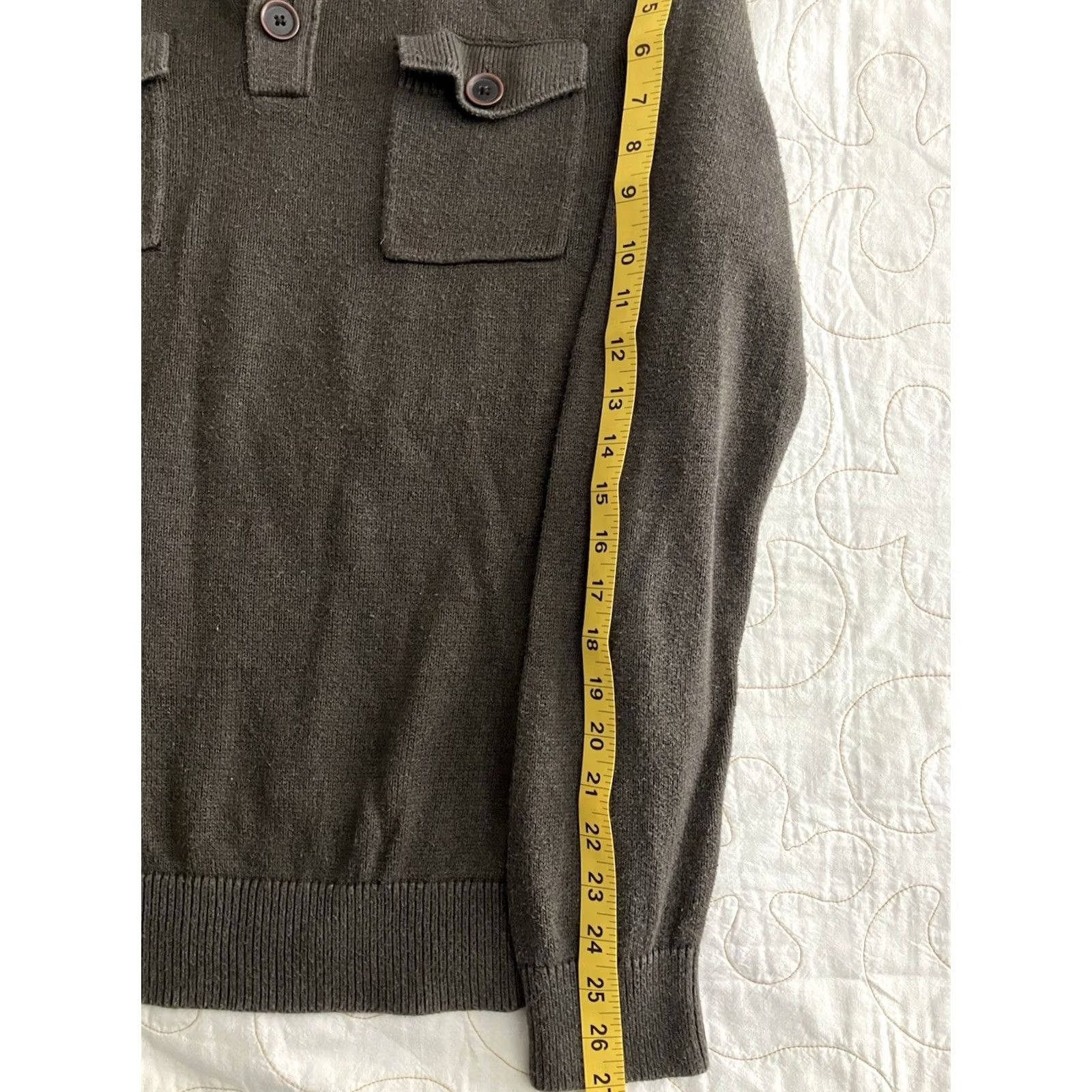 Banana Republic Banana Republic Sweater Mens M Brown Mock Neck Button Henley Pockets Knit Cotton All Seasons Size US M / EU 48-50 / 2 - 4 Thumbnail