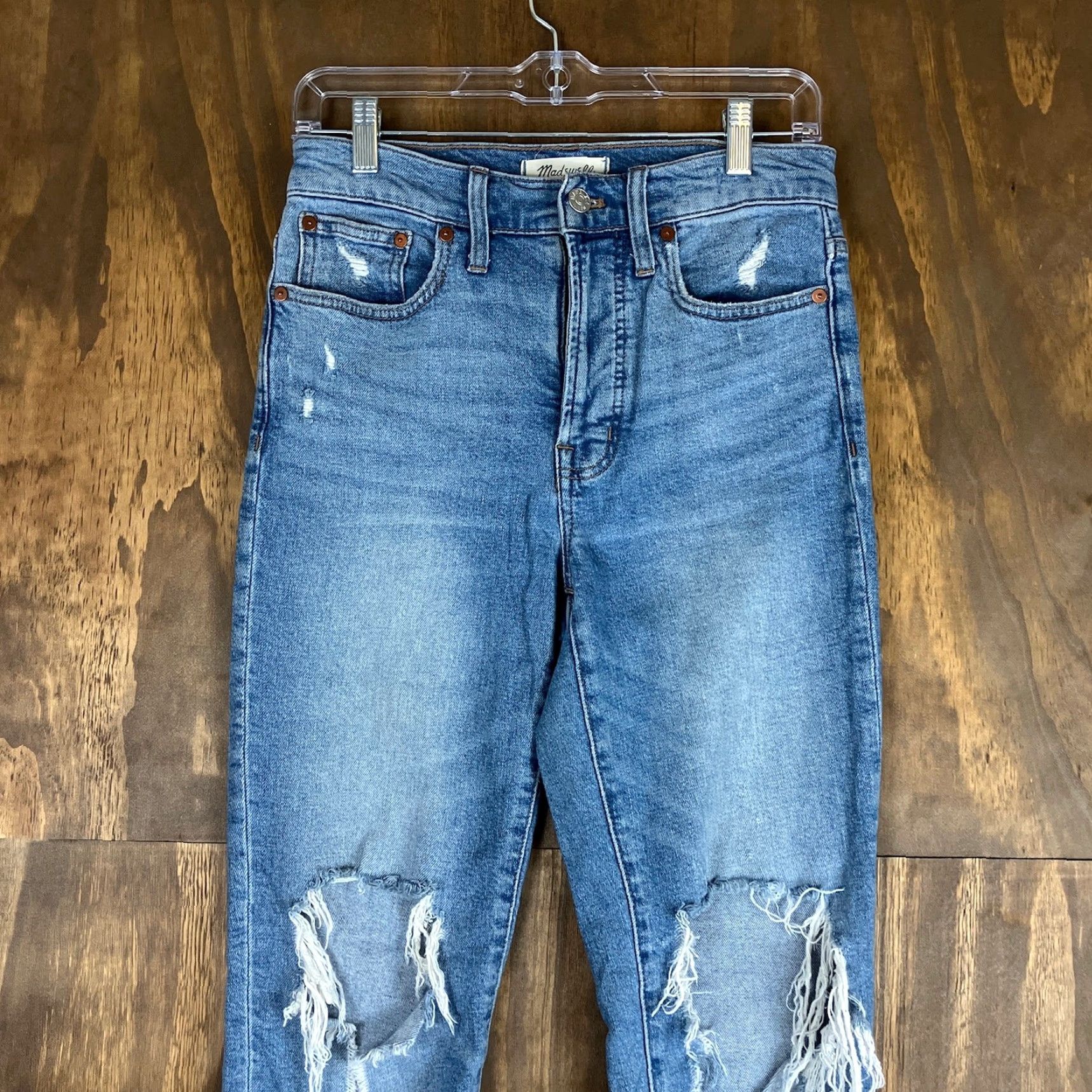 Madewell Madewell Womens Jeans Blue Denim High Rise Perfect Vintage Distressed Stretch 25 Size 42" / US 20 - 2 Thumbnail