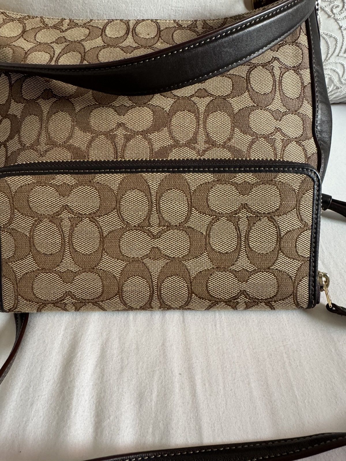 Coach Coach Tan and Brown Signature Shoulder Bag with Wallet NWOT Size ONE SIZE - 2 Thumbnail