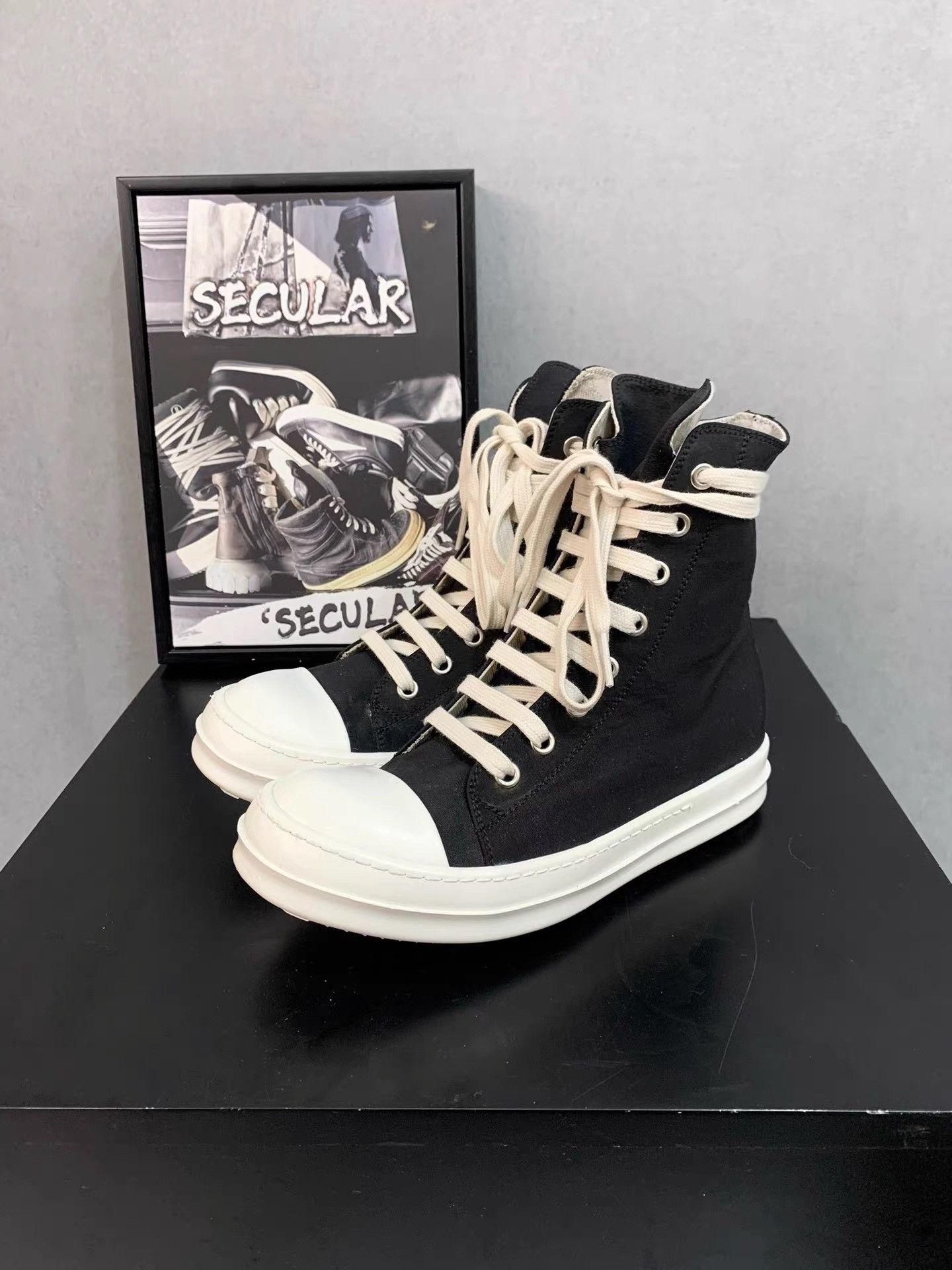 Rick Owens Rick Owens Satin Canvas Ramones K34 Size US 6.5 / IT 36.5 - 1 Thumbnail