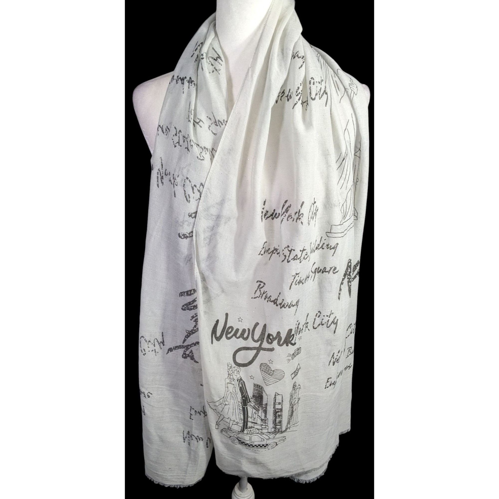 Other New York City Souvenir Scarf Statue Of Liberty & Skyline Pri Size ONE SIZE - 2 Thumbnail