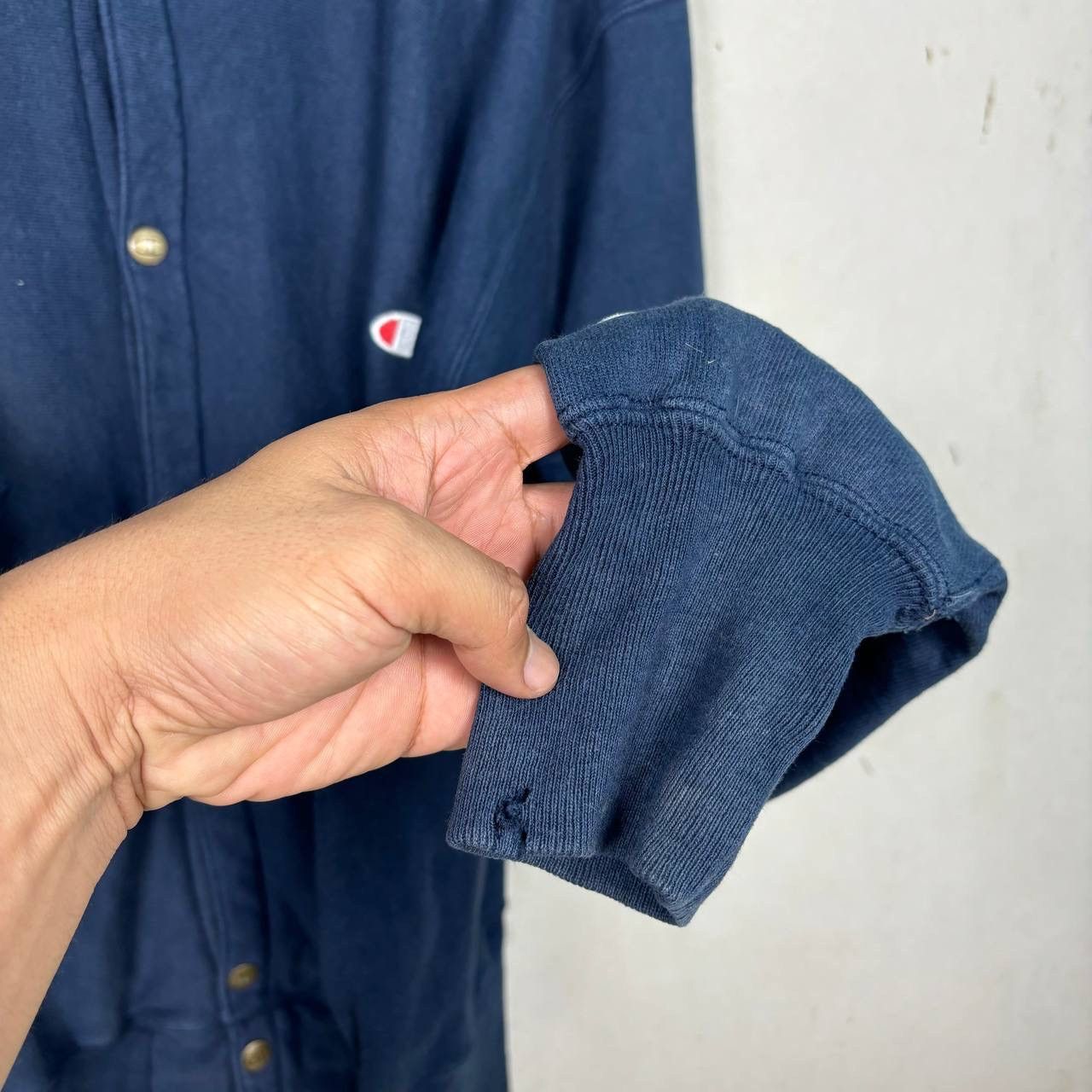 Champion Vintage Champion Reverse Weave Snap Button Jacket Navy Blue Size US L / EU 52-54 / 3 - 6 Thumbnail